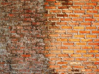An old brick wall that cracks due to a non-standard construction.