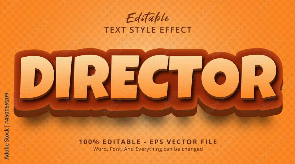 Poster editable text effect, director text on fancy color style effect