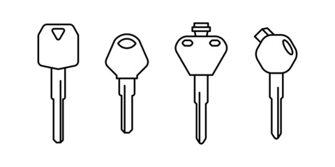 Motorcycle key icon set, Simple key design, Vector illustration eps.10