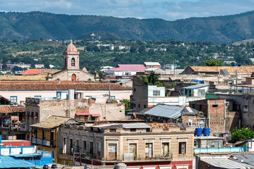 Fototapeta na wymiar Urban skyline of Santiago de Cuba city, Cuba
