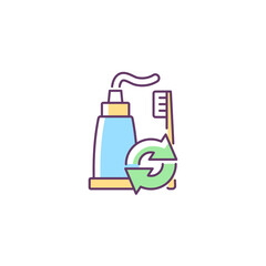 Toothpaste refill RGB color icon. Dental care. Mouth hygiene. Eco friendly package. Reusable products to reduce carbon print on environment. Isolated vector illustration. Simple filled line drawing