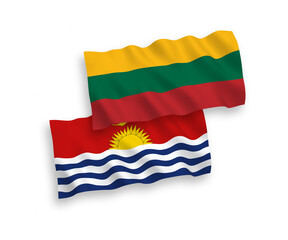 Flags of Lithuania and Republic of Kiribati on a white background