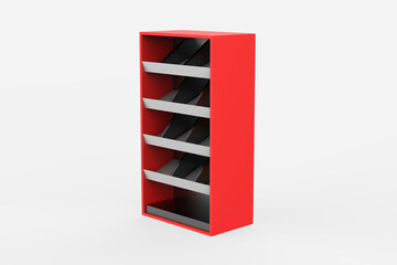 Display stand, retail display stand for product , display stands isolated on white background. 3d illustration