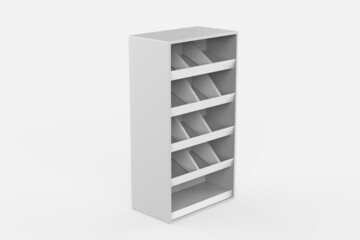 Display stand, retail display stand for product , display stands isolated on white background. 3d illustration