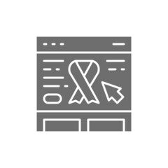 Cancer support site, organs transplant, volunteering, charity grey icon.