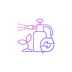 Garden chemicals refill gradient linear vector icon. Pesticide sprayer. Natural fertilizer. Eco friendly package. Thin line color symbols. Modern style pictogram. Vector isolated outline drawing