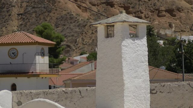 Whitewashed chimney, Gorafe, Granada, Spain