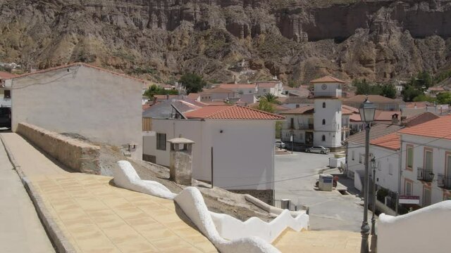Town hall and street in the andalusian village of Gorafe, Granada, Spain