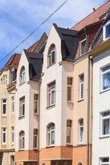 Fototapeta na wymiar Häuserzeile, Reihenhäuser, Wohngebäude, Lehe, Bremerhaven, Bremen, Deutschland, Europa