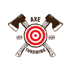 Axe Throwing Club wood target, good for axe club logo design