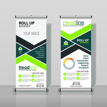 Lime Green, Deep Turquoise, Blak, Triangle Stripe Roll up Business Banner Design Abstract Vertical Template Vector, Cover
Abstract Modern X-Banner, Brochure Flyer Banner Rectangle Size.