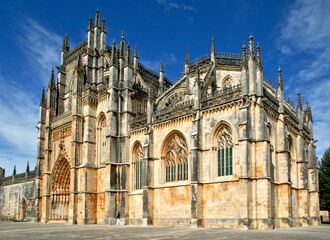 Fototapeta na wymiar Batalha Monastery one of the greatest examples of the gothic style in Portugal