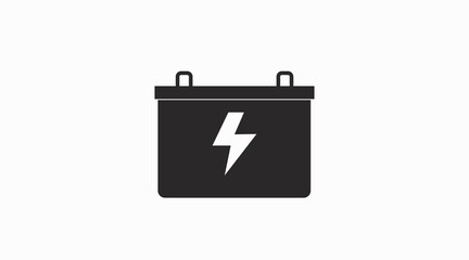 Battery Icon. Vector isolated flat editable black and white illustration of a battery