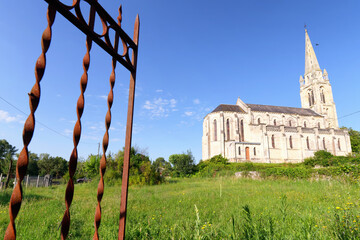 Old church of  Saint-Yzans-de-Médoc village in Medoc country