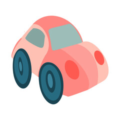 Toy car with flat design style isolated vector