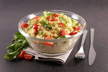 mixed vegetables salad with pasta