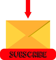 light yellow letter and at the bottom a red button with the words 