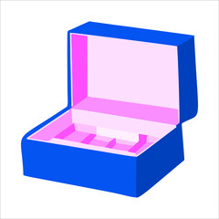 Purple professional makeup box, with vector illustration