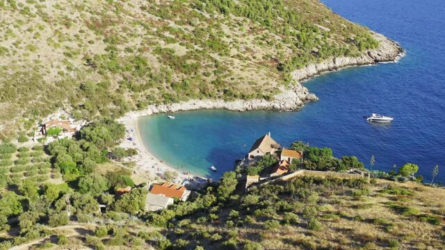 Dubovac beach on Hvar Island, the Adriatic Sea in Croatia