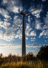 Fototapeta na wymiar Wind turbines for renewable energy. 