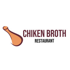 restaurant chicken broth vector logo design, identity label chicken thighs