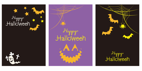 Obraz na płótnie Canvas Set of template for Halloween holiday. Decorative Halloween illustration. Vector template for Halloween event, promotion and design. 