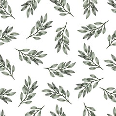 seamless pattern of green leaves for fabric and background design