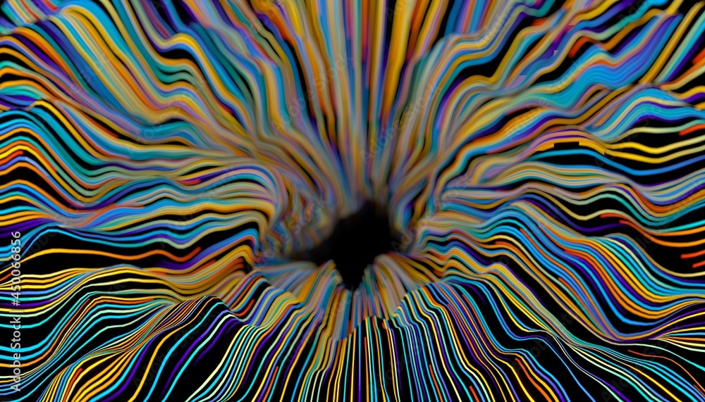 Poster abstract background with colorful stripes. 3d render / rendering.