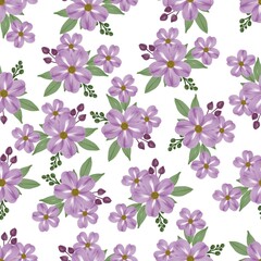 Fototapeta na wymiar seamless pattern of violet flower for fabric design