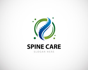 spine logo creative solution medical health circle care doctor sign symbol