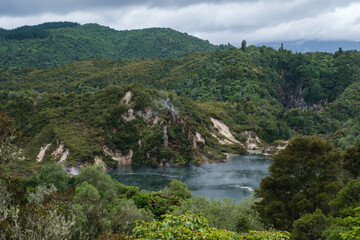 Fototapeta na wymiar The volcanic region in Rotorua, New Zealand