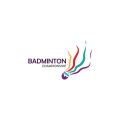 Badminton Logo vector icon illustration design template.Badminton Shuttlecock icon logo.Badminton sport logo template vector. Sport club logo concept