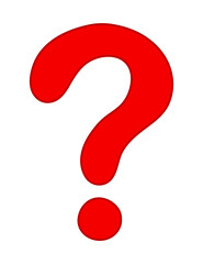 Simple red question mark, isolated on white 