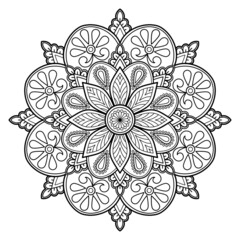 Mandala coloring book. wallpaper design art. tile pattern, greeting card, sticker, lace pattern and tattoo. hand drawn mandala. Vector ethnic oriental circle ornament. white background