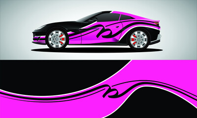 Car sticker or car wrap with natural natural concept with abstract line concept and initial B, can be installed on all