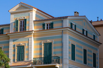 facade in the streets of downtown Ajaccio, Corsica