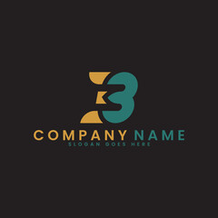 B3 letter logo. Simple and modern. Suitable for any industry.