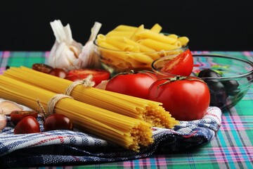 Ingredients for traditional Italian pasta