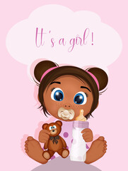 illustration of announcement birth