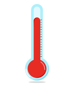 Vector illustration of a thermometer showing hot temperature, suitable for advertising medicinal products