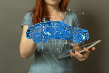 Energy car concept. Vehicle EV charge battery electric