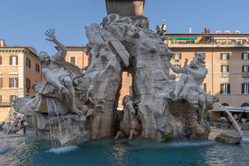 The Fountain of the Four Rivers, Navona square, Rome