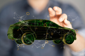 Energy car concept. Vehicle EV charge battery electric