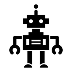 Vector Robot Glyph Icon Design