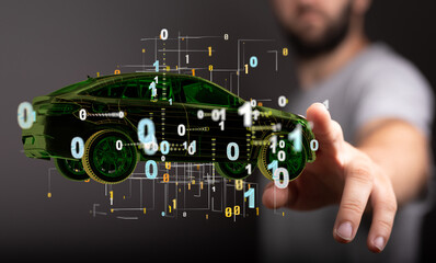 Energy car concept. Vehicle EV charge battery electric