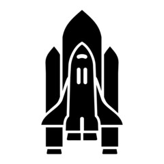 Vector Space Shuttle Glyph Icon Design
