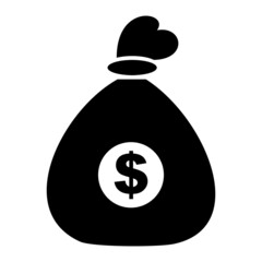 Vector Money Bag Glyph Icon Design