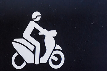 Fototapeta na wymiar Motorcycle parking lot sign