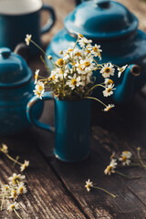 Phyto chamomile tea with vintage tea set