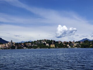 Obraz premium Lago Maggiore in summer near Verbania Italy